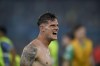Bruno Zuculini of Argentina's Racing Club reacts after his team won a Copa Sudamericana semifinal second leg soccer match against Brazil's Corinthians in Buenos Aires, Argentina, Thursday, Oct. 31, 2024. (AP Photo/Gustavo Garello)