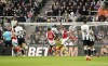 Newcastle United's Alexander Isak scores his side's first goal of the game, during the English Premier League soccer match between Newcastle United and Arsenal, at St James' Park, in Newcastle, England, Saturday, Nov. 2, 2024. (Owen Humphreys/PA via AP)