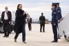 Democratic presidential nominee Vice President Kamala Harris walks to board Air Force Two as she departs Oakland County International Airport in Waterford Township, Mich., Sunday, Nov. 3, 2024, en route to Lansing, Mich. (AP Photo/Jacquelyn Martin, Pool)