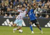 Chicago Fire's Mauricio Pineda (left) and CF Montreal's Jules-Anthony Vilsaint vie for the ball during first-half MLS soccer action in Montreal, Saturday, Sept. 16, 2023. 
Canada coach Jesse Marsch has summoned 19 MLS players to a camp in Toronto ahead of the full men's team getting together for the two-legged CONCACAF Nations League quarterfinal later this month against Suriname. THE CANADIAN PRESS/Peter McCabe