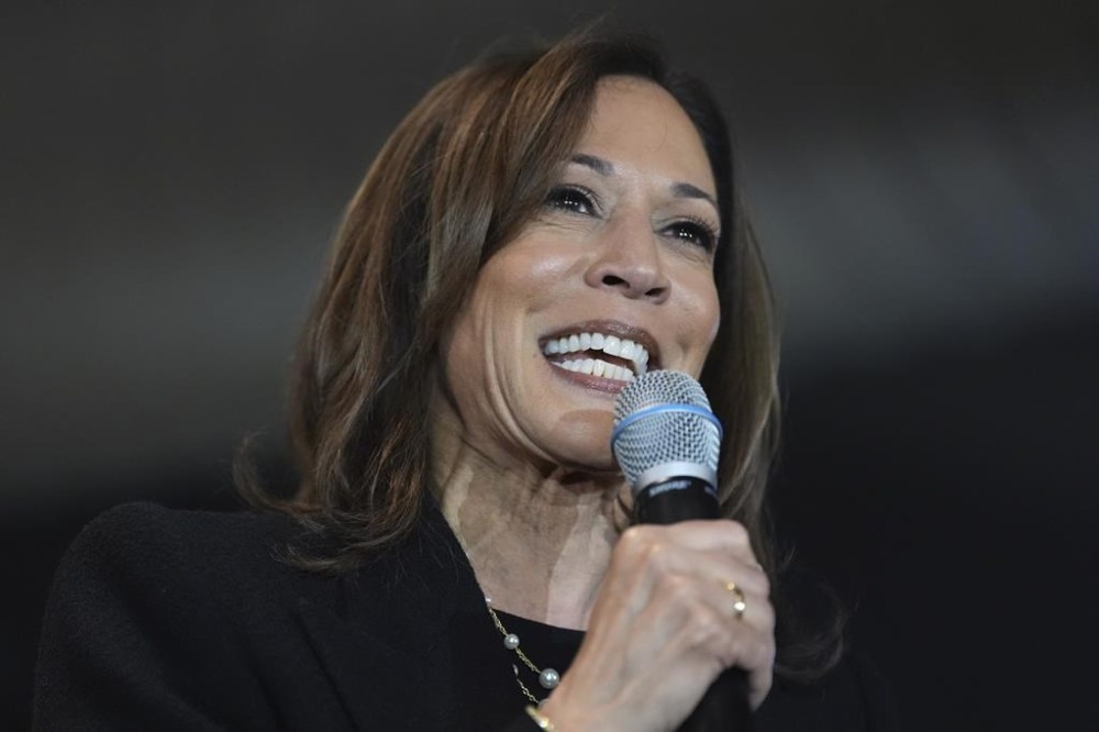 Democratic presidential nominee Vice President Kamala Harris speaks during a campaign event at Montage Mountain Resort in Scranton, Pa., Monday, Nov. 4, 2024. (AP Photo/Jacquelyn Martin)