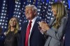 Republican presidential nominee former President Donald Trump stands on stage with former first lady Melania Trump, as Lara Trump watches, at an election night watch party at the Palm Beach Convention Center, Wednesday, Nov. 6, 2024, in West Palm Beach, Fla. Ontario is set to go on a 