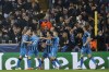 Brugge's Hans Vanaken, left, celebrates with teammates after scoring a penalty his side's first goal, during the Champions League opening phase soccer match between Club Brugge and Aston Villa at Jan Breydelstadion in Bruges, Belgium, Wednesday, Nov. 6, 2024. (AP Photo/Geert Vanden Wijngaert)