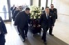 Fernando Valenzuela's sons, Fernando Valenzuela Jr., left, and Ricardo Valenzuela, far right, help guide Los Angeles Dodgers pitcher Fernando Valenzuela's casket into the Cathedral of Our Lady of the Angels for a public funeral mass in Los Angeles Wednesday, Nov. 6, 2024.(Robert Gauthier/Pool via AP)