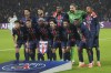 PSG's players pose for a team photo before the Champions League opening phase soccer match between Paris Saint Germain and Atletico Madrid at the Parc des Princes stadium in Paris, Wednesday, Nov. 6, 2024. (AP Photo/Michel Euler)