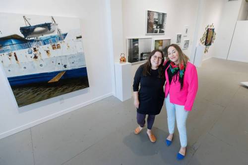 MIKE DEAL / FREE PRESS
                                Curators Suzanne Morrissette (left) and Jaimie Isaac envision the Rosemary Gallery moving place to place.