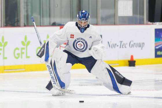 Goaltender Thomas Milic made his NHL debut with the Jets last season. (Mike Deal / Free Press files)