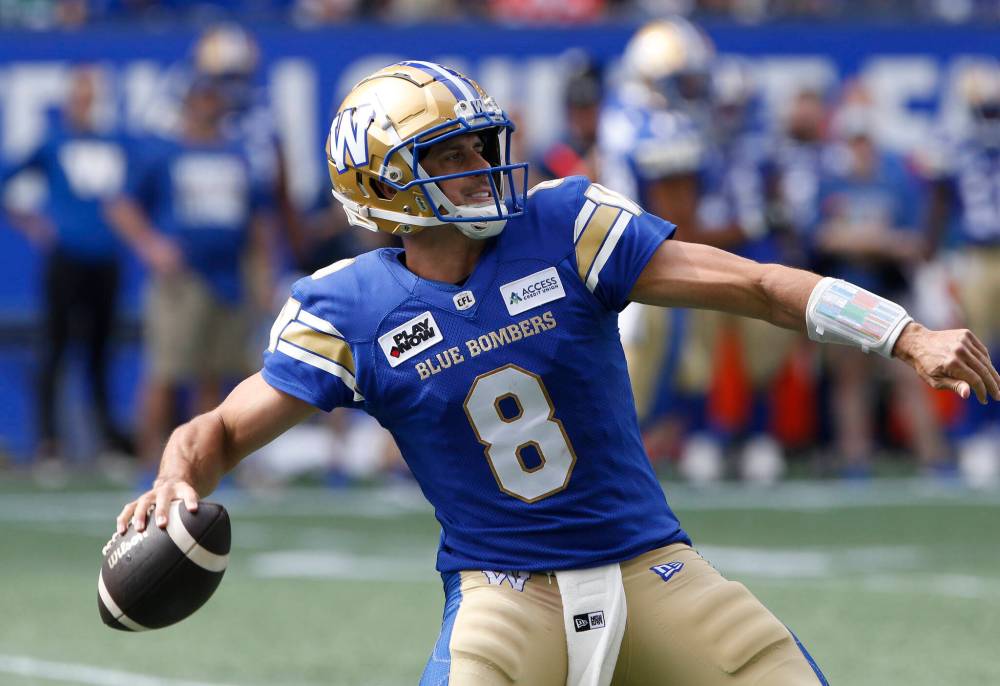 John Woods / THE CANADIAN PRESS FILES
Bombers QB Zach Collaros in action.