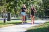 Joggers take advantage of summer-like weather in September. (Ruth Bonneville / Free Press Weather files)
