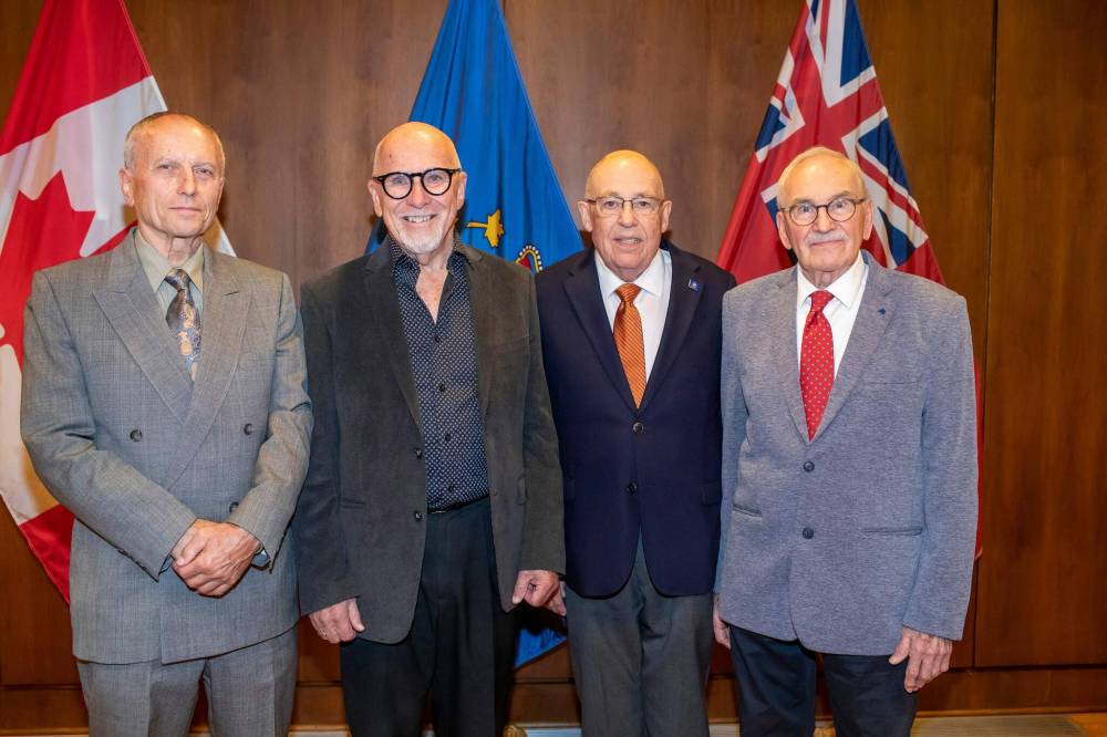 Choir alumni, from left: Frank Caligiuri, Keith Black, Bill Stewart and Jim Shepherd (Brook Jones / Free Press)