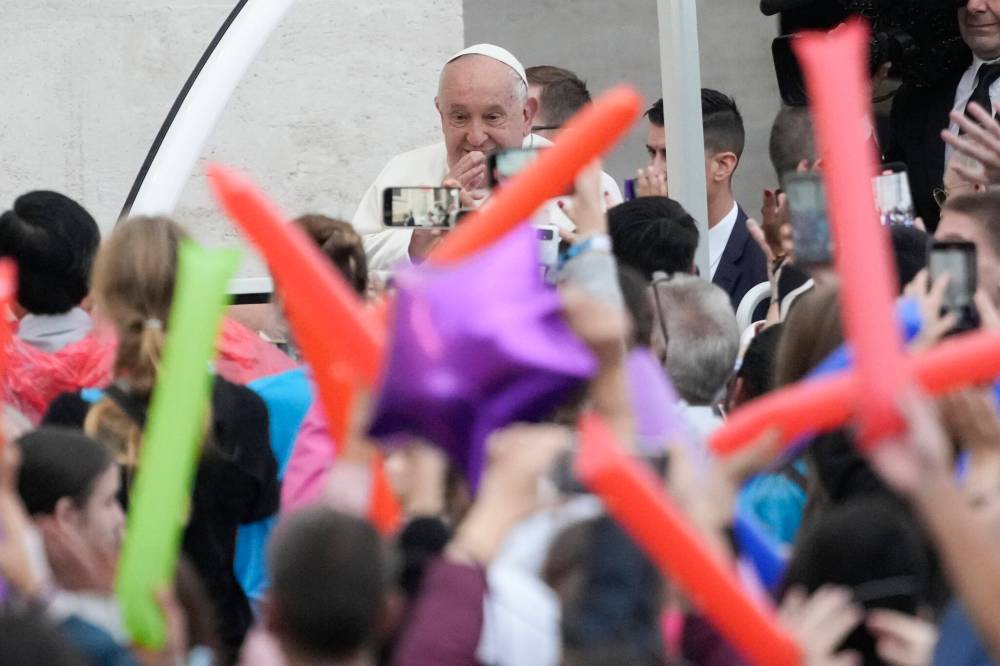 Pope Francis arrives for his weekly general audience in St. Peter’s Square, at the Vatican on Wednesday. (Andrew Medichini/The Associated Press)