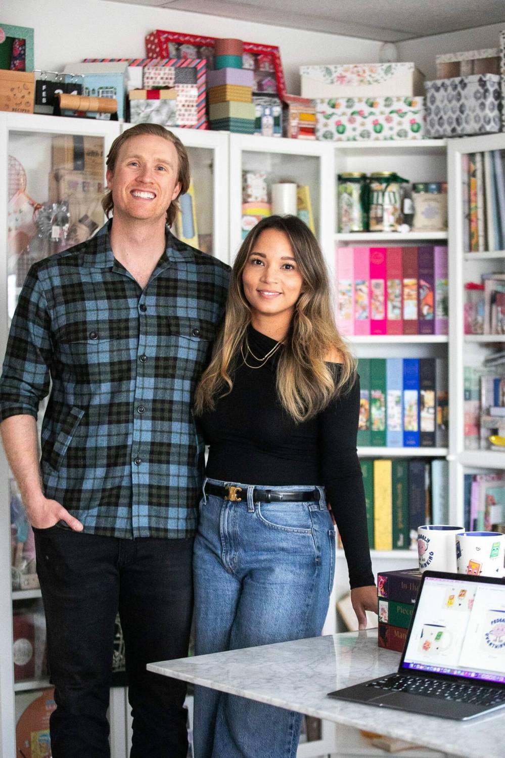MIKAELA MACKENZIE / FREE PRESS
Bryanne Hobson and Ian Beveridge, who own the boutique design studio Hobbry, in their office in Winnipeg.