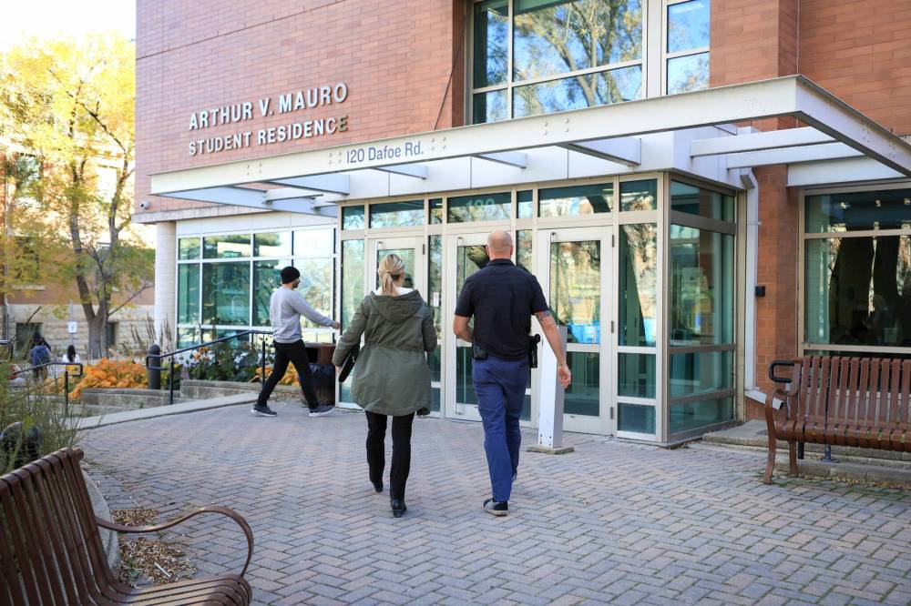 RUTH BONNEVILLE / FREE PRESS
The attack happened at the Arthur V. Mauro Residence, at the University of Manitoba’s Fort Garry campus.
