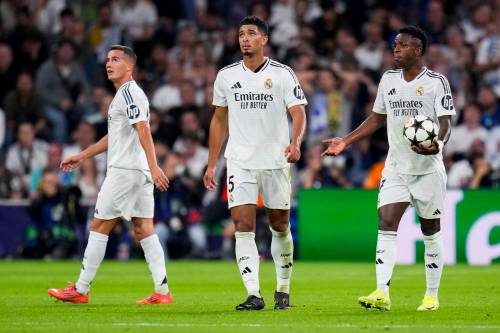 MANU FERNANDEZ / THE ASSOCIATED PRESS
                                There’s plenty of drama at Real Madrid these days, much of it involving Jude Bellingham (centre), seen here with teammates Vinicius Jr., (right) and Lucas Vazquez.