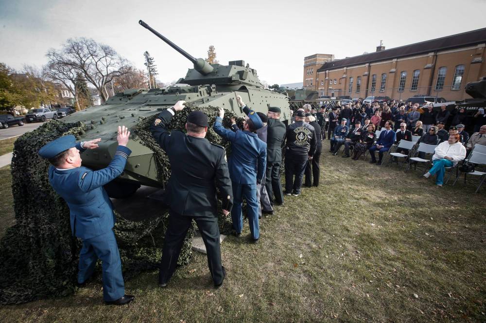 JOHN WOODS / FREE PRESS
Sunday’s event was the last of 33 LAV III ceremonies held across Canada in the past decade.