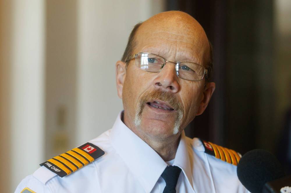MIKE DEAL / FREE PRESS
Yves Guillas, fire chief, Neepawa Volunteer Fire Department Told reporters after the ceremony that it was nice to be appreciated.