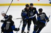 THE CANADIAN PRESS/Fred Greenslade
                                Toronto Maple Leafs’ William Nylander celebrates his goal against the Winnipeg Jets with teammates during the first period in Winnipeg on Monday.