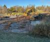 Work is underway on a permanent fix for big hole on a path that connects an Amarynth Crescent playground to the Sturgeon Creek active transportation route. (Supplied)