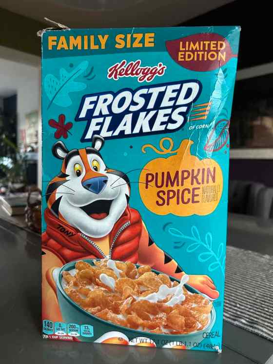 Pumpkin Spice Frosted Flakes. Are they gr-r-r-eat? No, reader, they are not. (Ben Sigurdson / Free Press)