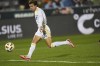 Los Angeles Galaxy midfielder Riqui Puig scores a his second goal in stoppage time in the second match of an MLS Cup opening-round playoff series Friday, Nov. 1, 2024, in Commerce City, Colo. (AP Photo/David Zalubowski)