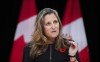 Deputy Prime Minister and Minister of Finance Chrystia Freeland holds a press conference in Ottawa on Wednesday, Nov. 6, 2024. A group of federal cabinet ministers are huddling in a closed-door meeting this morning to work on Canada's strategy for dealing with the incoming Donald Trump administration. THE CANADIAN PRESS/Sean Kilpatrick