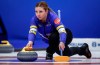 Team Alberta skip Selena Sturmay delivers a stone as they play Team Manitoba-Lawes in qualifications at the Scotties Tournament of Hearts in Calgary, Alta., Friday, Feb. 23, 2024. THE CANADIAN PRESS/Jeff McIntosh