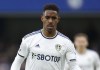 FILE - Leeds United's Junior Firpo during the English Premier League soccer match between Chelsea and Leeds United at the Stamford Bridge stadium in London on March 4, 2023. (AP Photo/David Cliff, File)
