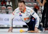Team Gushue skip Brad Gushue watches his shot against Team McEwen during the men's curling final at the PointsBet Invitational in Calgary on Sunday, Sept. 29, 2024. THE CANADIAN PRESS/Jeff McIntosh