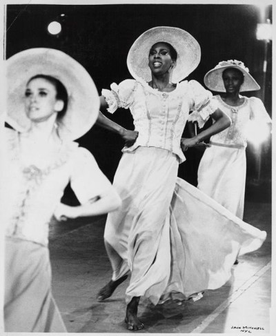 This undated photo provided by the Alvin Ailey Dance Foundation shows Judith Jamison, center, performing in Alvin Ailey's 