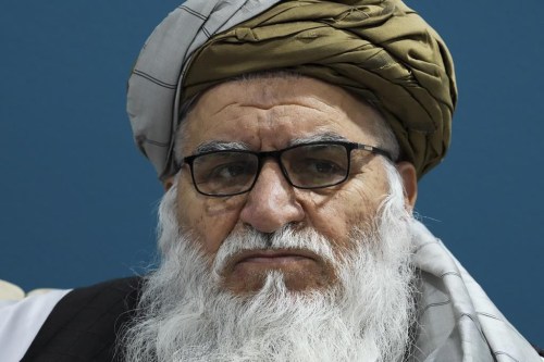 Matiul Haq Khalis, head of the National Environmental Protection Agency from Afghanistan, speaks to members of the media at the COP29 U.N. Climate Summit, Monday, Nov. 11, 2024, in Baku, Azerbaijan. (AP Photo/Peter Dejong)