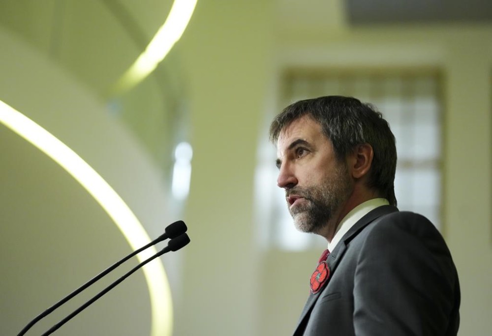 Minister of Environment and Climate Change Steven Guilbeault speaks at a press conference in Ottawa, Monday, Nov. 4, 2024. THE CANADIAN PRESS/Sean Kilpatrick