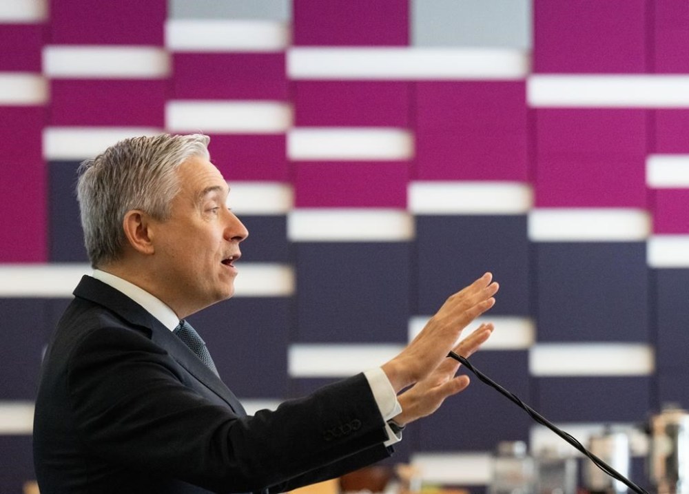 Innovation, Science and Industry Minister François-Philippe Champagne announces the launch of the Canadian Artificial Intelligence Safety Institute in Montreal, Tuesday, Nov. 12, 2024. THE CANADIAN PRESS/Christinne Muschi
