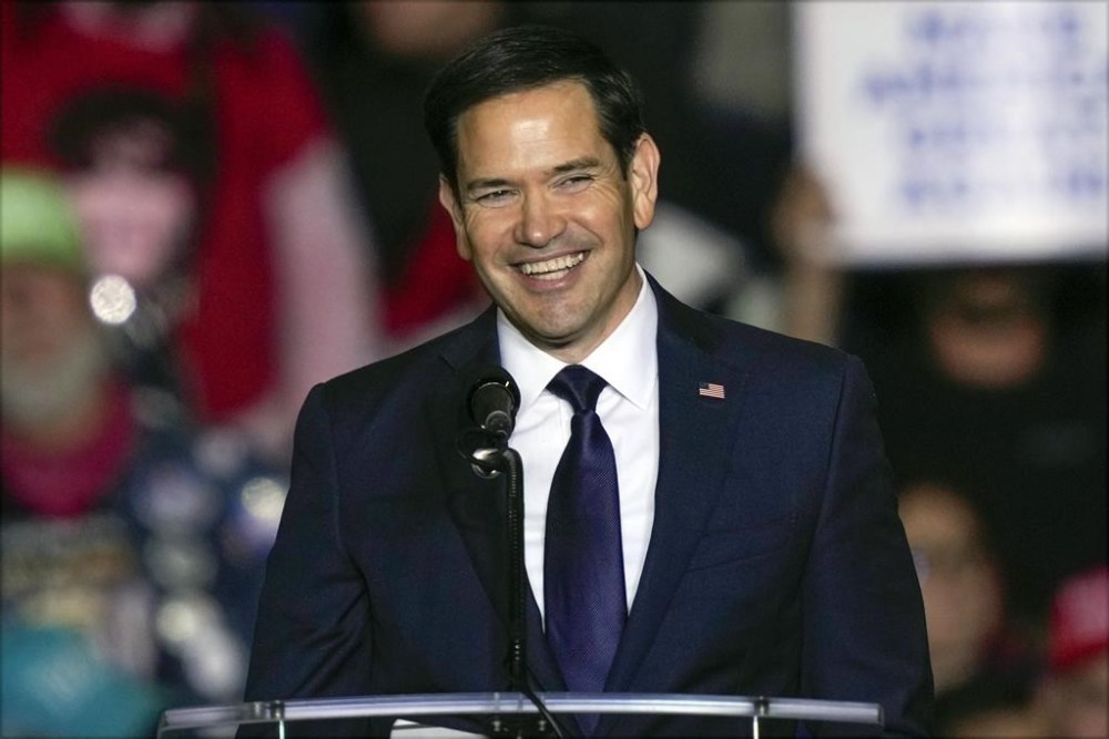 FILE - Sen. Marco Rubio, R-Fla., speaks before Republican presidential nominee former President Donald Trump speaks at a campaign rally in Allentown, Pa., Oct. 29, 2024. (AP Photo/Matt Rourke, File)
