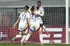 Olympique Lyonnais' Melchie Dumornay, top, celebrates after scoring the opening goal during the women's Champions League soccer match between AS Roma and Olympique Lyon in Rome, Italy, Wednesday, Nov. 13, 2024 (Photo by Alfredo Falcone/LaPresse via AP)