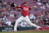 FILE - Cincinnati Reds pitcher Justin Wilson throws during the ninth inning of a baseball game against the Houston Astros, Monday, Sept. 2, 2024, in Cincinnati. (AP Photo/Carolyn Kaster, File)