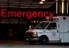 The president of B.C. Nurses' Union says a student nurse was attacked with a knife at Vancouver General Hospital, which was her first clinical experience. An ambulance drives past the emergency entrance of Vancouver General Hospital in Vancouver, B.C., Friday, April 9, 2021. THE CANADIAN PRESS/Jonathan Hayward