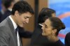 Canada's Prime Minister Justin Trudeau, left, and Mexico's President Claudia Sheinbaum talk during the G20 Summit leaders meeting in Rio de Janeiro, Monday, Nov. 18, 2024. (AP Photo/Eraldo Peres)