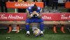 Winnipeg Blue Bombers' Brady Oliveira (20) reacts from the bench after losing the 111th Grey Cup to the Toronto Argonauts, in Vancouver, B.C., Sunday, Nov. 17, 2024. There was no anger in Brady Oliveira’s voice when the Winnipeg Blue Bombers star running back answered questions Tuesday about a hot topic that lingers after the Grey Cup. THE CANADIAN PRESS/Ethan Cairns