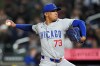 FILE - Chicago Cubs pitcher Adbert Alzolay (73) throws during the sixth inning of a baseball game against the New York Mets, April 30, 2024, in New York. (AP Photo/Julia Nikhinson, File)