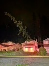 This photo released by Eastside Fire & Rescue shows a tree resting on the roof of a house during a major storm Tuesday, Nov. 19, 2024, in Issaquah, Wash. (Eastside Fire & Rescue via AP)