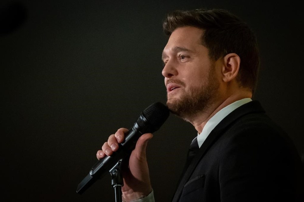 Canadian signer and songwriter, Michael Buble sings during the