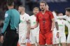 Bayern's Harry Kane, reacts to referee asking for a penalty during the Bundesliga soccer match between Bayern Munich and Augsburg at the Allianz Arena in Munich, Germany, Friday, Nov. 22, 2024. (AP Photo/Matthias Schrader)