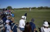 Hadrian Ryu hits from the rough on the 9th green during the first round of the LPGA CME Group Tour Championship golf tournament, Thursday, Nov. 21, 2022, in Naples, Fla. (AP Photo/Chris Tilley)