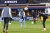 New York City FC players warm up before an MLS Cup semifinal soccer match against New York Red Bulls, Saturday, Nov. 23, 2024, in New York. (AP Photo/Eduardo Munoz Alvarez)