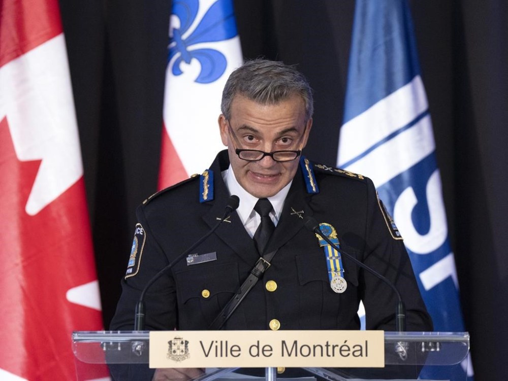 Montreal Police Chief Fady Dagher makes a speech after being sworn in during a ceremony in Montreal, Thursday, Jan. 19, 2023. THE CANADIAN PRESS/Ryan Remiorz
