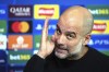 Manchester City manager Pep Guardiola gestures during a press conference at the City Football Academy, in Manchester, England, Monday Nov. 25, 2024, one day ahead of their Champions League soccer match against Feyenoord. (Martin Rickett/PA via AP)