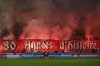 Lille' supporters hold a banner reading 