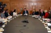 Premier David Eby meets with his cabinet for breakfast during a photo opportunity at legislature in Victoria, Nov. 27. THE CANADIAN PRESS/Chad Hipolito