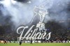 Aston Villa fans hola a banner before the Champions League opening phase soccer match between Astin Villa and Juventus at Villa Park in Birmingham, England, Wednesday, Nov. 27, 2024.(AP Photo/Rui Vieira)