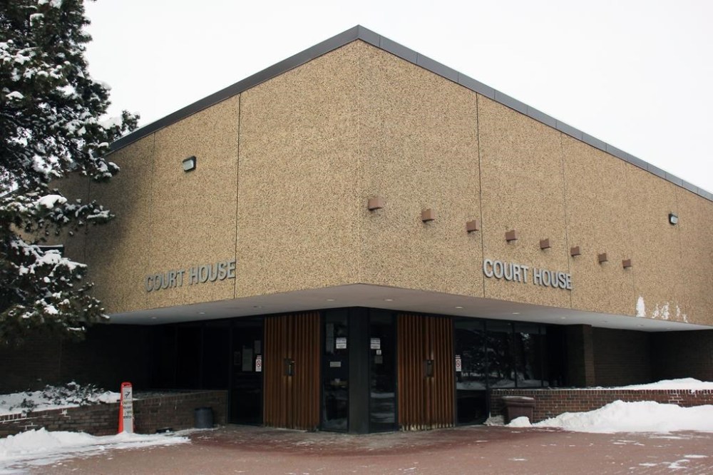 The courthouse in Stony Plain, Alta. is shown on Wednesday, November 27, 2024. An Alberta woman accused in the drowning death of a five-year-old girl has been denied bail while she awaits trial, a judge ruled Wednesday. THE CANADIAN PRESS/Aaron Sousa